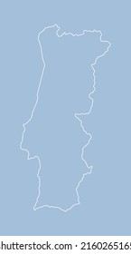 Detailed vector map Portugal - border, frontier, boundary country - isolated on background. Template Europe outline country for pattern, report, infographic, backdrop. Concept of the map Portugal