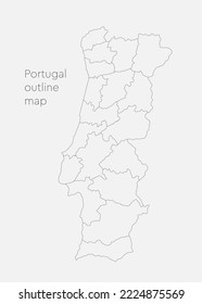 Detaillierte Vektorkarte Portugal, aufgeteilt auf Regionen einzeln auf Hintergrund. Template Europe Land für Muster, Infografik, Illustration. Rahmenkonzept der Verwaltungsabteilungen in Portugal