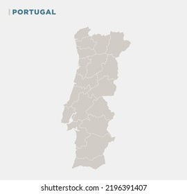 

Detailed vector map of Portugal. Vector illustration.