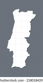 Detailed vector map Portugal isolated on background. Template Europe country for pattern, report, infographic, backdrop. Concept outline of the state Portugal. Contour map for your design illustration