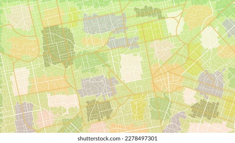 Detailed vector map poster of city, GPS tracking map. Street roads and location, vector background. Garish vector illustration of roadmap. Fragments of town.