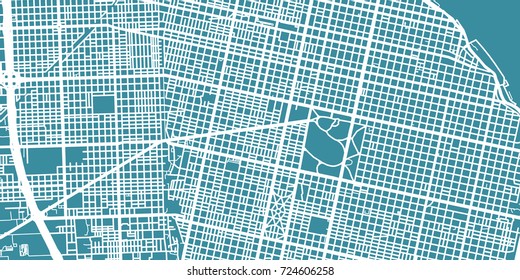 Detailed vector map of Rosario, scale 1:30 000, Argentina
