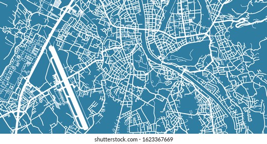 Detailed vector map of Salzburg, scale 1:10 000, Austria