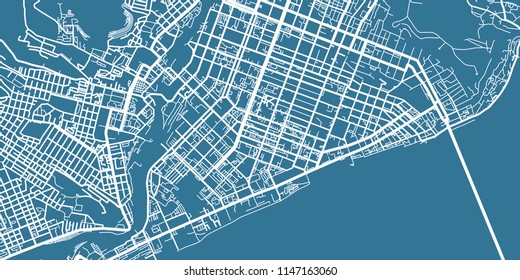 Detailed vector map of Saratov, scale 1:30 000, Russia