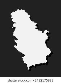 Detailed vector map Serbia isolated on background. Template Europe country for pattern, report, infographic, backdrop. Concept outline of the state Serbia. Contour map for education, illustration