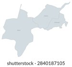 Detailed vector map showcasing the administrative divisions of Basel-Stadt, Switzerland. Includes labels for Basel, Riehen and Bettingen. Ideal for geographical studies or urban planning.