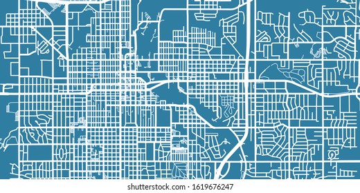 Detailed vector map of Sioux Falls, scale 1:10 000, USA