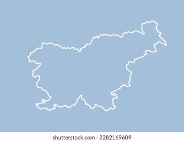 Detailed vector map Slovenia - border, frontier, boundary country - isolated on background. Template Europe outline country for pattern, report, infographic, backdrop. Silhouette of the map Slovenia