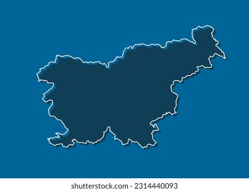 Detailed vector map Slovenia - border, frontier, boundary country - isolated on background. Template Europe outline country for pattern, report, infographic, backdrop. Silhouette of the map Slovenia