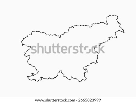 Detailed vector map of Slovenia - border, frontier, boundary country - isolated on background. Template Europe outline country for pattern, report, infographic backdrop. Silhouette of the map Slovenia