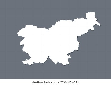 Detailed vector map Slovenia isolated on background. Template Europe country for pattern, report, infographic, backdrop. Concept outline of the state Slovenia. Contour map for education, illustration