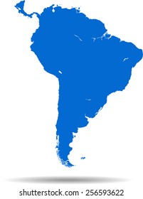 Detailed vector map of the South America