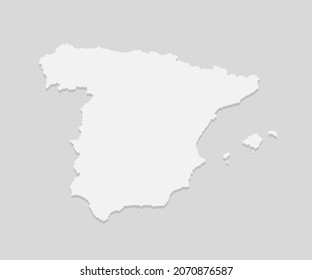 Detailed vector map Spain isolated on background. Template Europe country for pattern, report, infographic, backdrop. Concept outline of the state Spain. Contour map for your design, illustration