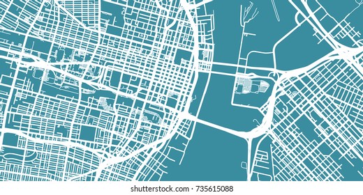 Detailed vector map of St. Louis, scale 1:30 000, USA