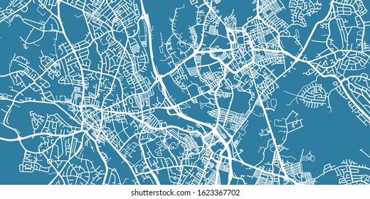Detailed vector map of Stoke, scale 1:10 000, UK