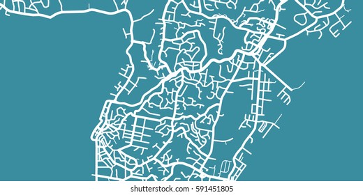 Detailed vector map of Suva, scale 1:30 000, Fiji