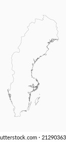 Detailed vector map Sweden - border, frontier, boundary country - isolated on background. Template Europe outline map for pattern, report, infographic, backdrop. Concept of the state Sweden
