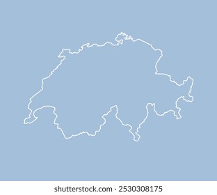 Mapa detalhado do vetor Suíça - fronteira, fronteira, país limítrofe - isolado no fundo. Modelo Europa delinear o país para padrão, relatório, pano de fundo infográfico. Silhueta o mapa Suíça