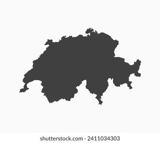 Detailed vector map Switzerland isolated on background. Template Europe country for pattern, report, infographic, backdrop. Concept outline of the state Switzerland. Contour map for education