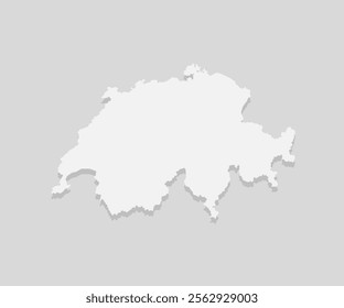 Detailed vector map Switzerland isolated on background. Template Europe country for pattern, report, infographic. Concept outline of the state Switzerland. Contour map for education, illustration