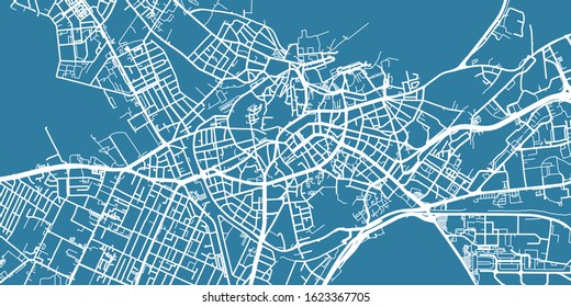 Detailed vector map of Tallinn, scale 1:10 000, Estonia