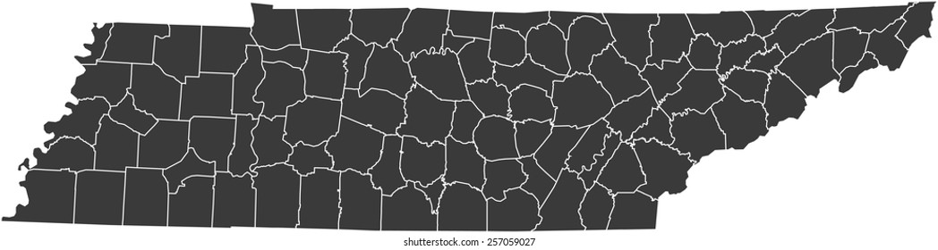 Tennessee County Map Vector Outline Counties Stock Vector Royalty Free 1123378466 Shutterstock