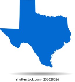 Detailed vector map of the Texas