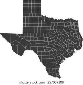 Detailed vector map of the Texas