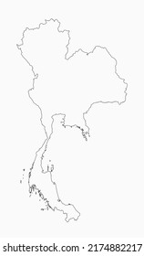 Detailed vector map Thailand - border, frontier, boundary country - isolated on background. Template Asia outline country for pattern, report, infographic, backdrop. Concept of the map Thailand