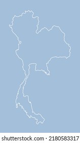 Detailed vector map Thailand - border, frontier, boundary country - isolated on background. Template Asia outline country for pattern, report, infographic, backdrop. Concept of the map Thailand