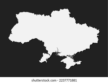 Detailed vector map Ukraine isolated on background. Template Europe country for pattern, report, infographic, backdrop. Concept outline of the state Ukraine. Contour map for education, illustration