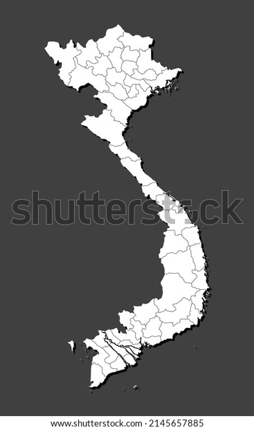 Detailed vector map Vietnam divided on regions\
isolated on background. Template Asia country for pattern,\
infographic, design, illustration. Concept outline of\
administrative divisions state\
Vietnam