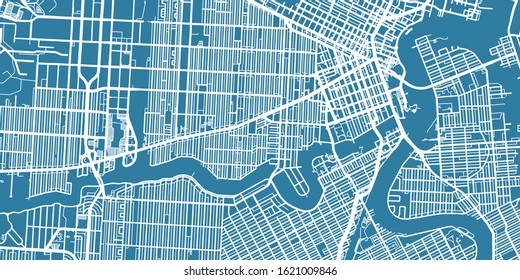 Detailed vector map of Winnipeg, scale 1:10 000, Canada