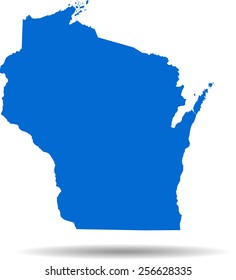 Detailed vector map of the Wisconsin