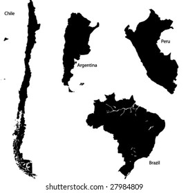 Detailed Vector maps set 2: South America