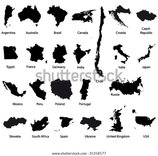 Detailed Vector Maps Set 2 Stock Vector (Royalty Free) 35358577