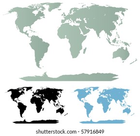 Detailed vector maps of the world. Cartography collection.