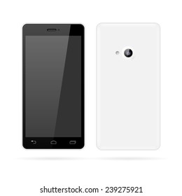 Detailed vector of modern white smartphone.