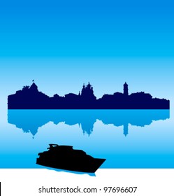 Detailed vector Nice silhouette skyline