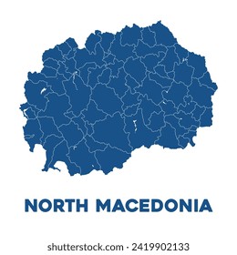 Detailed Vector North Macedonia Map Design