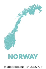 Diseño detallado del mapa de Noruega vectorial