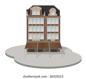 Detailed vector old style hotel