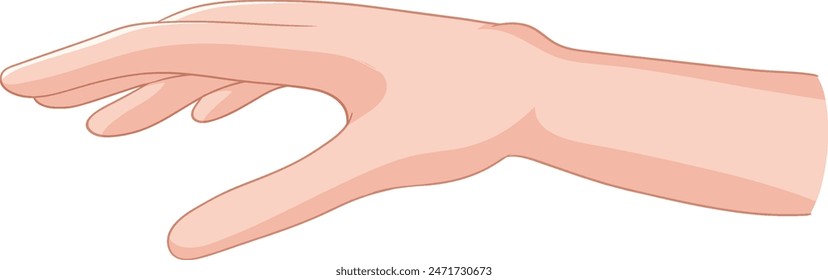 A detailed vector of an outstretched hand