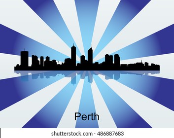 Detailed vector Perth silhouette skyline