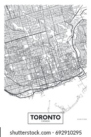 Detailed Vector Poster City Map Toronto