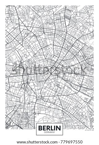 Detailed vector poster city map Berlin