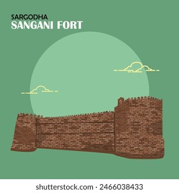 Vector detallado de Sargodha Fort en Sargodha Pakistán