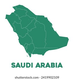 Diseño detallado del mapa de vectores en Arabia Saudita
