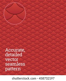 Detailed vector seamless pattern of red tiles