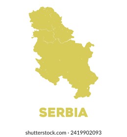 Diseño detallado del mapa de vectores de Serbia
